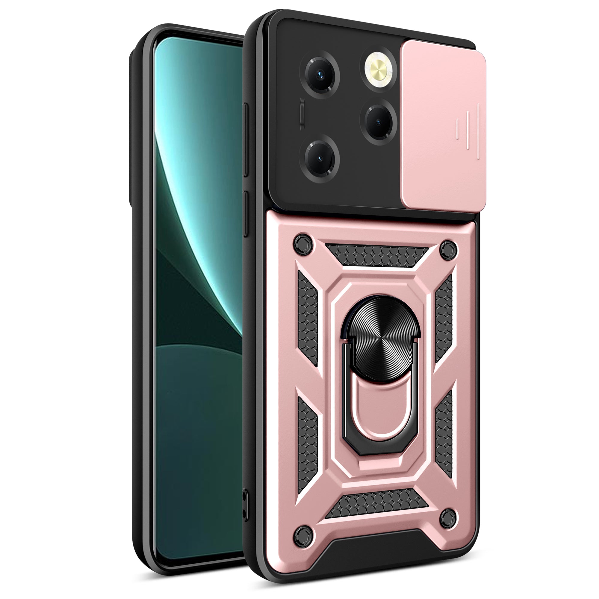 For Transsion Infinix Hot 40 / Hot 40 Pro Case Anti-fall PC+TPU Protective Shell with Slide Lens Cover For Transsion Infinix Hot 40 / Hot 40 Pro Case Anti-fall PC+TPU Protective Shell with Slide Lens Cover
